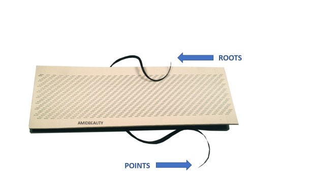 loose bulk hair, human hair, drawing cards, hair mat, fiber mat, lace card holder, lace wig tools, bulk hair, hackle, drawing, turning, roots, points, preparation, professional, ventilation, tool draw mats